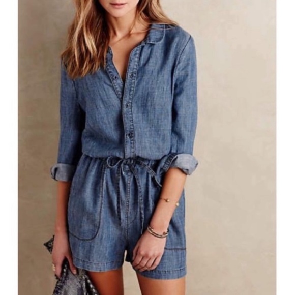 Anthropologie Pants - Anthropologie Chambray soft denim Romper